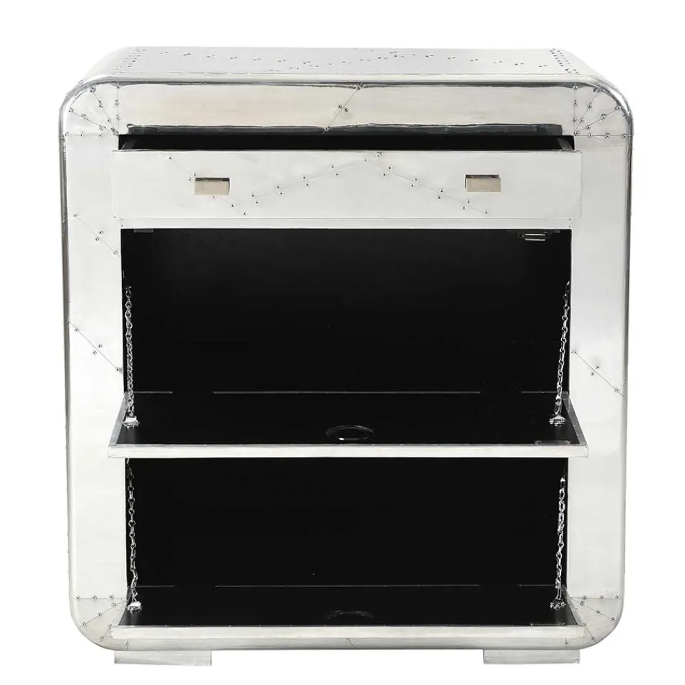 Wohnen Graue Möbel|Diele Komplett*Edle Design Flurmöbel in Silber - Pilot (sechsteilig)