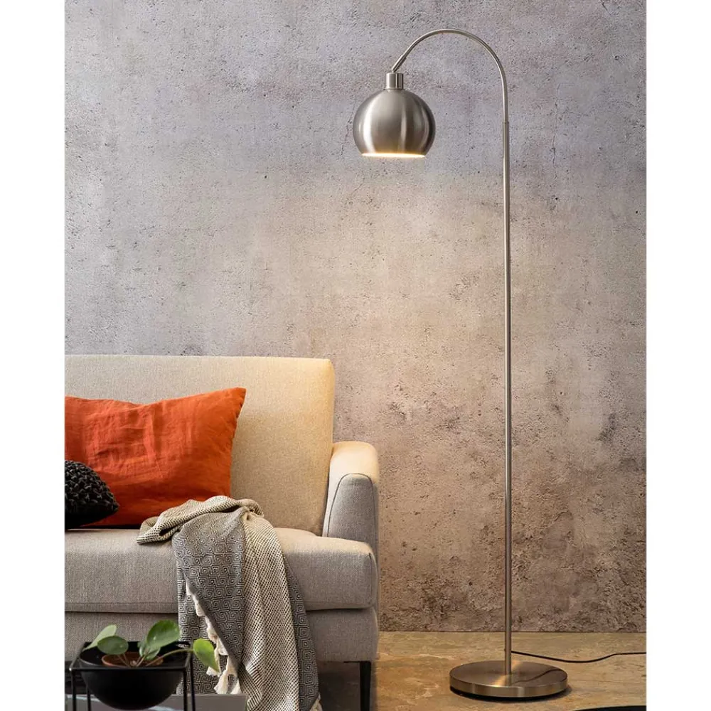 Wohnen Edle Stehleuchte in matter Edelstahl Optik - Olenora