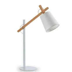 Wohnen Lampen & Leuchten*Edle Tischlampe in Weiß & Buche - Oregana