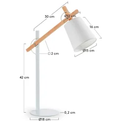 Wohnen Lampen & Leuchten*Edle Tischlampe in Weiß & Buche - Oregana