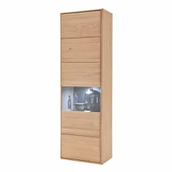 Wohnen Edle Wohnwand in Eiche Bianco - Vernella (vierteilig)