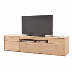 Wohnen Edle Wohnwand in Eiche Bianco - Vernella (vierteilig)