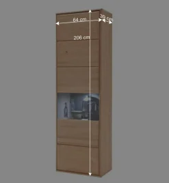 Wohnen Edle Wohnwand in Eiche Bianco - Vernella (vierteilig)