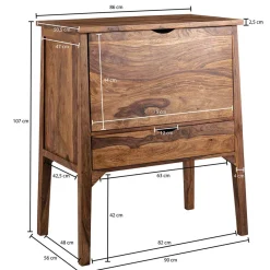 Wohnen Edler Barschrank aus Sheesham Massivholz - Finaly