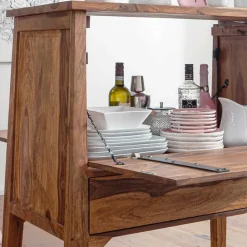 Wohnen Edler Barschrank aus Sheesham Massivholz - Finaly