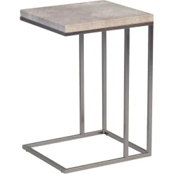 Wohnen Telefontische*Edler Beistelltisch mit Platte Beton Look Perfecto & Gestell Edelstahl Optik