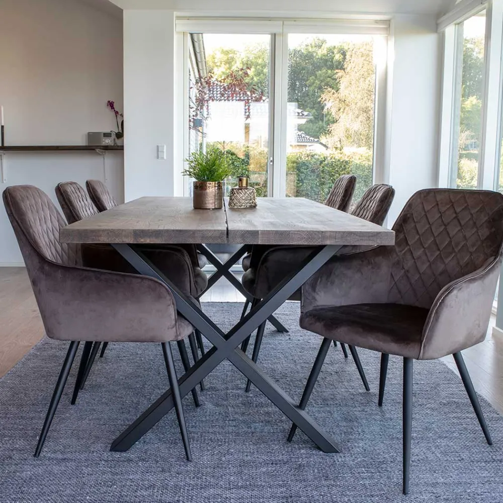 Wohnen Jugend-Sitzgruppen|Sitzgruppe*Edler Eiche Tisch & Armlehnstühle - Dicampo (siebenteilig)