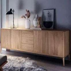 Wohnen Edles Sideboard aus Wildeiche Bianco geölt - Lamia