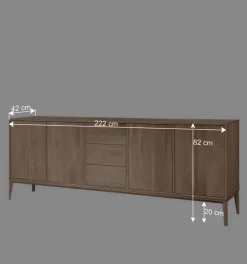 Wohnen Edles Sideboard aus Wildeiche Bianco geölt - Lamia
