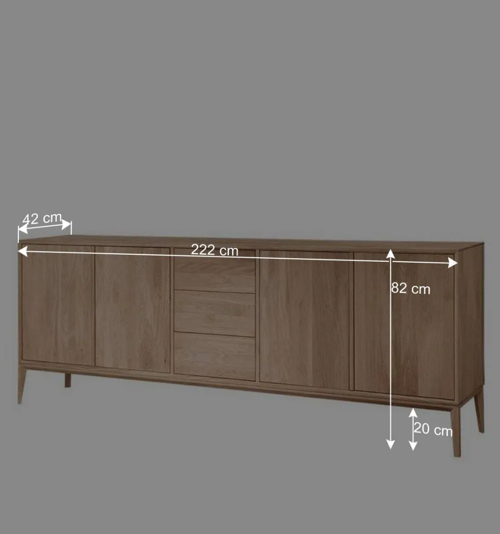 Wohnen Edles Sideboard aus Wildeiche Bianco geölt - Lamia