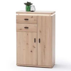 Wohnen Schuhschränke|Flurkommoden*Eiche Bianco Flur Kommode mit LED Beleuchtung - Arkadiuz