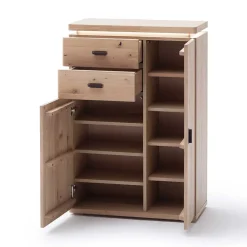 Wohnen Schuhschränke|Flurkommoden*Eiche Bianco Flur Kommode mit LED Beleuchtung - Arkadiuz