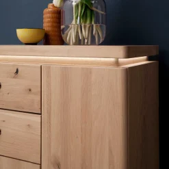 Wohnen Schuhschränke|Flurkommoden*Eiche Bianco Flur Kommode mit LED Beleuchtung - Arkadiuz