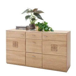 Wohnen Eiche Bianco Sideboard teilmassiv Pontros 2-türig