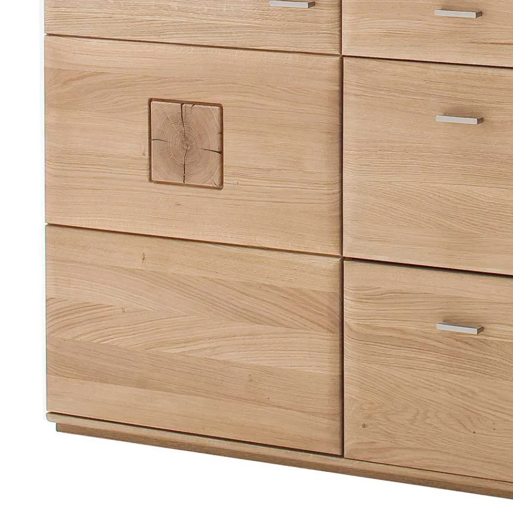 Wohnen Eiche Bianco Sideboard teilmassiv Pontros 2-türig