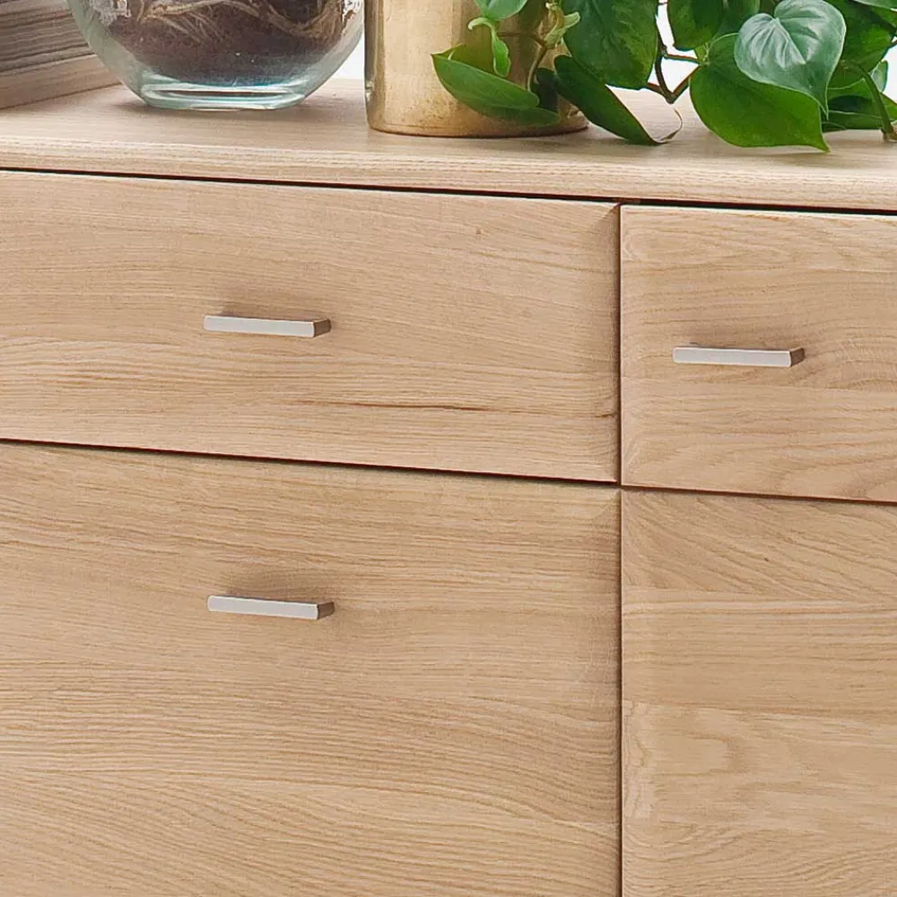 Wohnen Eiche Bianco Sideboard teilmassiv Pontros 2-türig