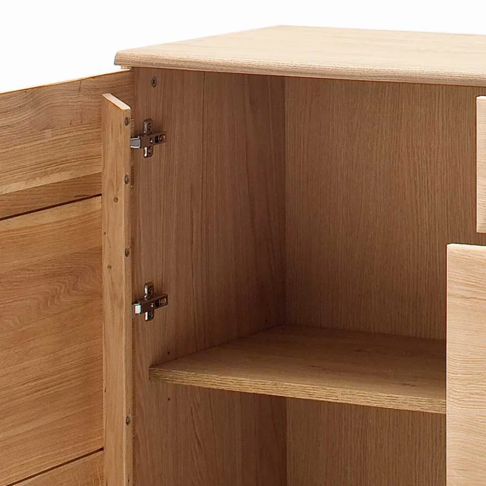 Wohnen Eiche Bianco Sideboard teilmassiv Pontros 2-türig