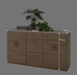 Wohnen Eiche Bianco Sideboard teilmassiv Pontros 2-türig