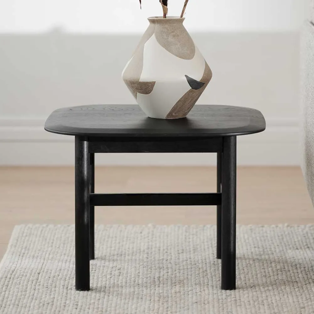 Wohnen Eiche Massivholz Couchtisch in Schwarz - Gracey