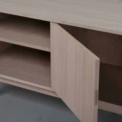 Wohnen Eiche Massivholz TV Schrank in White Wash - Navassa