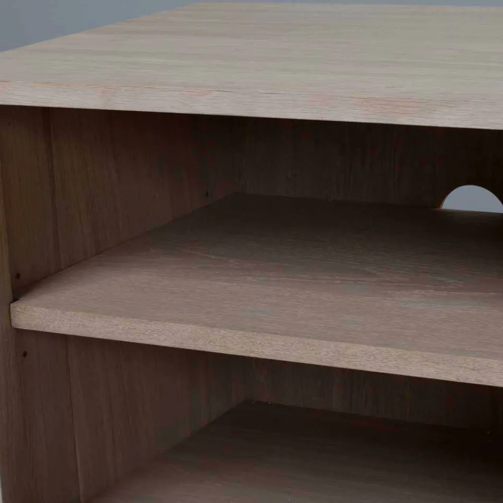 Wohnen Eiche Massivholz TV Schrank in White Wash - Navassa