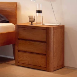 Wohnen Eiche Nachtkommode Chestra mit drei Schubladen