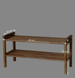 Wohnen Eiche Schuhregal mit geölter Oberfläche - Helvana