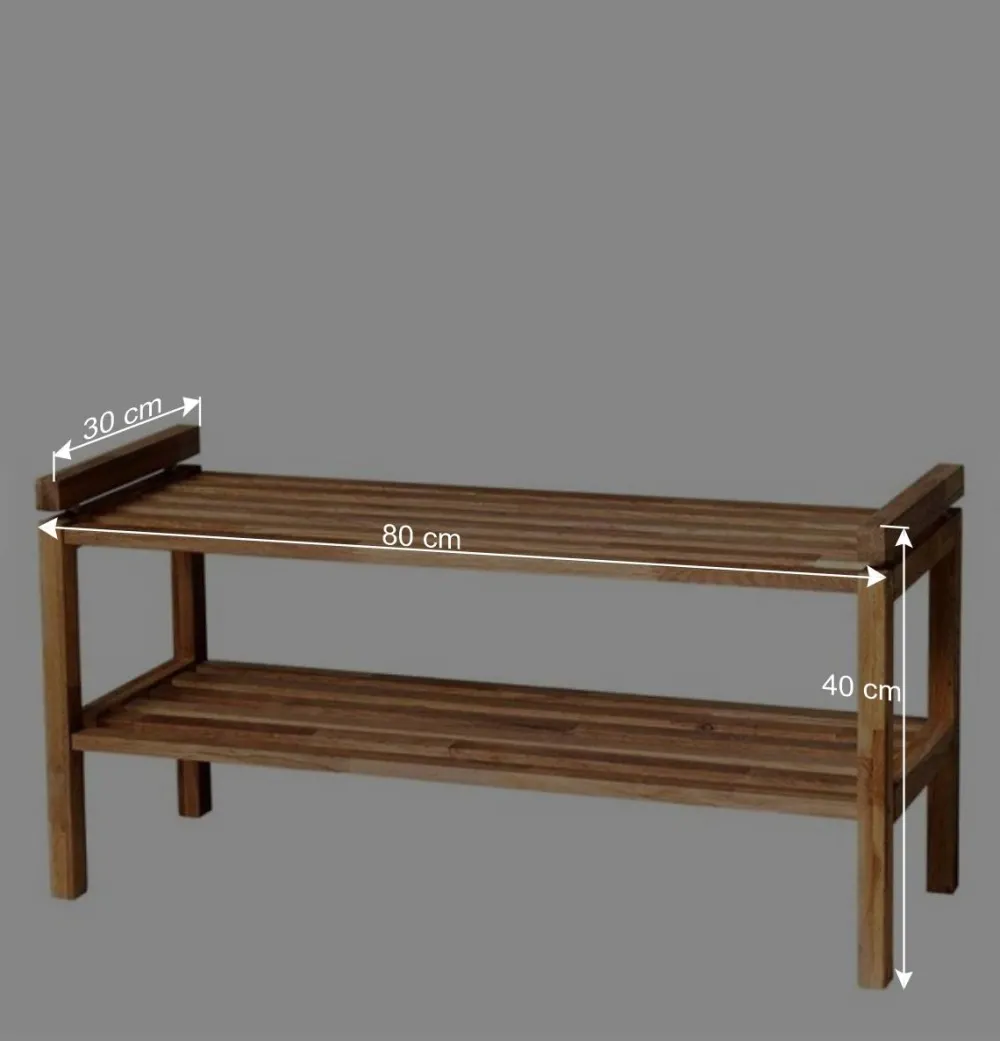 Wohnen Eiche Schuhregal mit geölter Oberfläche - Helvana