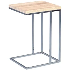 Wohnen Eiche Sonoma Beistelltisch Balanza mit Bügelgestell verchromt