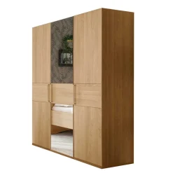 Wohnen Eichefarbener Kleiderschrank in drei Höhen - Emdsiva I