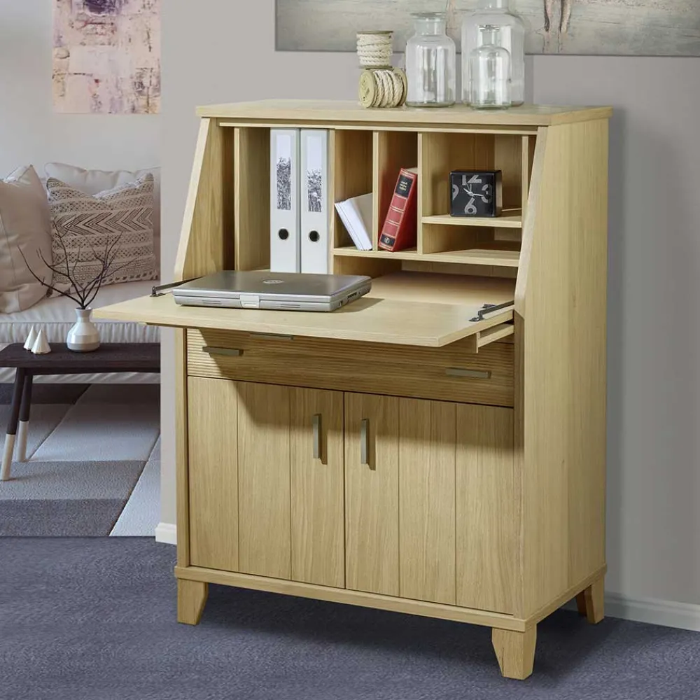 Wohnen Eichefarbener Sekretär 83x112x47 cm - Chancy