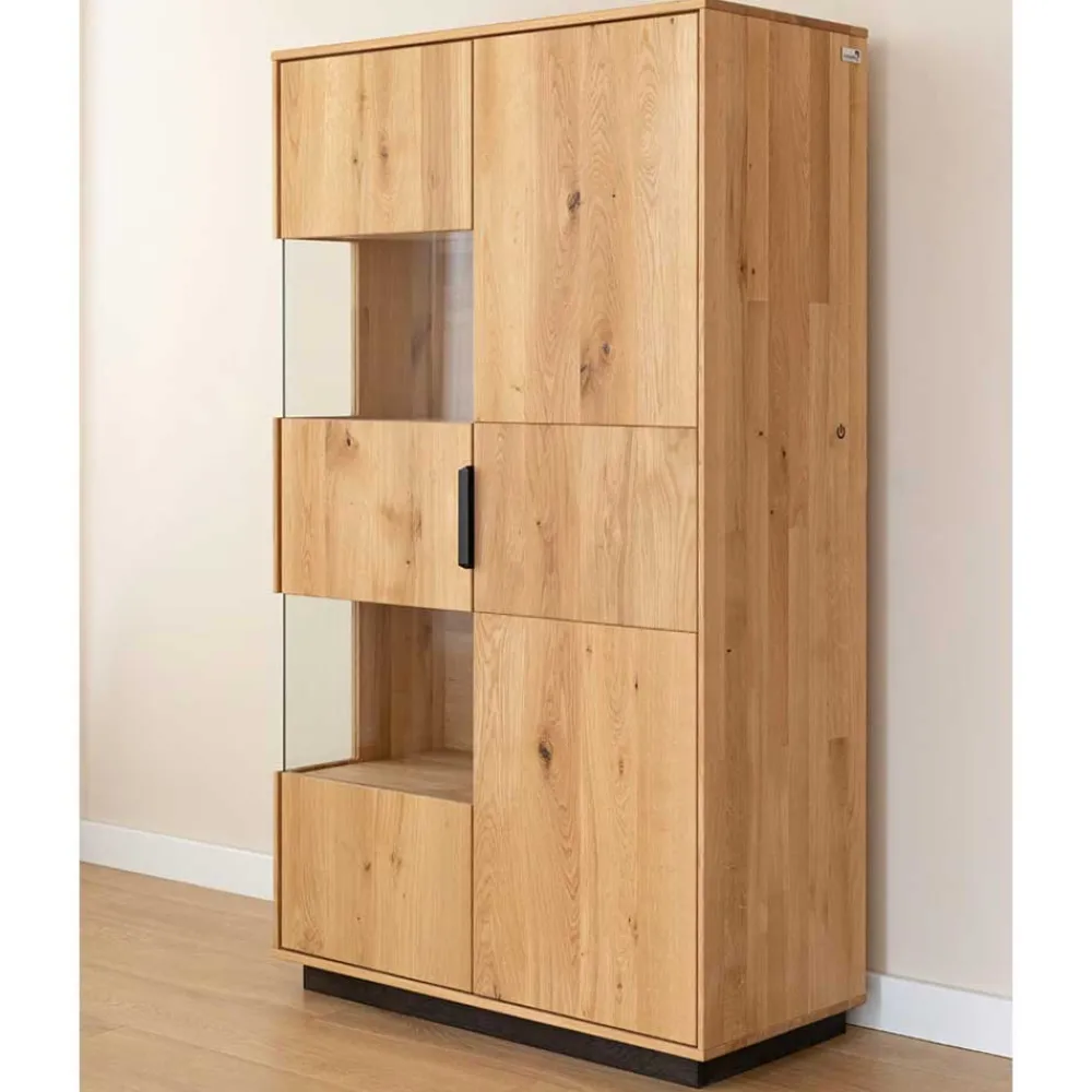 Wohnen Vitrinen|Wohnzimmer-Vitrinen*Eichenholz Highboard Vitrine modern - Judita