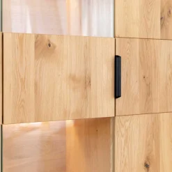 Wohnen Vitrinen|Wohnzimmer-Vitrinen*Eichenholz Highboard Vitrine modern - Judita