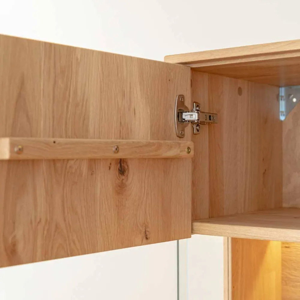 Wohnen Vitrinen|Wohnzimmer-Vitrinen*Eichenholz Highboard Vitrine modern - Judita