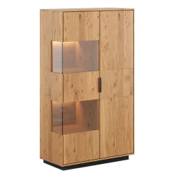 Wohnen Vitrinen|Wohnzimmer-Vitrinen*Eichenholz Highboard Vitrine modern - Judita