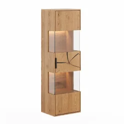 Wohnen Eichenholz Hängevitrine mit Hirnholz Applikation - Deruta