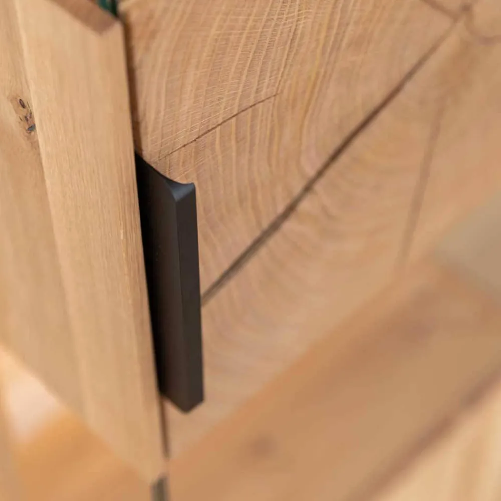 Wohnen Eichenholz Hängevitrine mit Hirnholz Applikation - Deruta