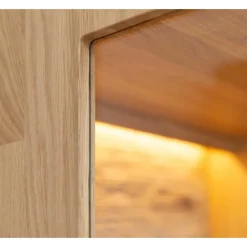 Wohnen Esszimmer-Vitrinen*Eichenholz Hängevitrine mit LED Beleuchtung - Judita