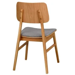 Wohnen Retro Möbel|Küchenstühle*Eichenholz Stuhl mit Polster - Onan (2er Set)