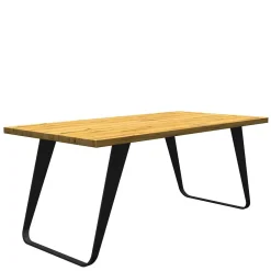 Wohnen Eichenholz Tisch mit Bügelgestell - Vescinas