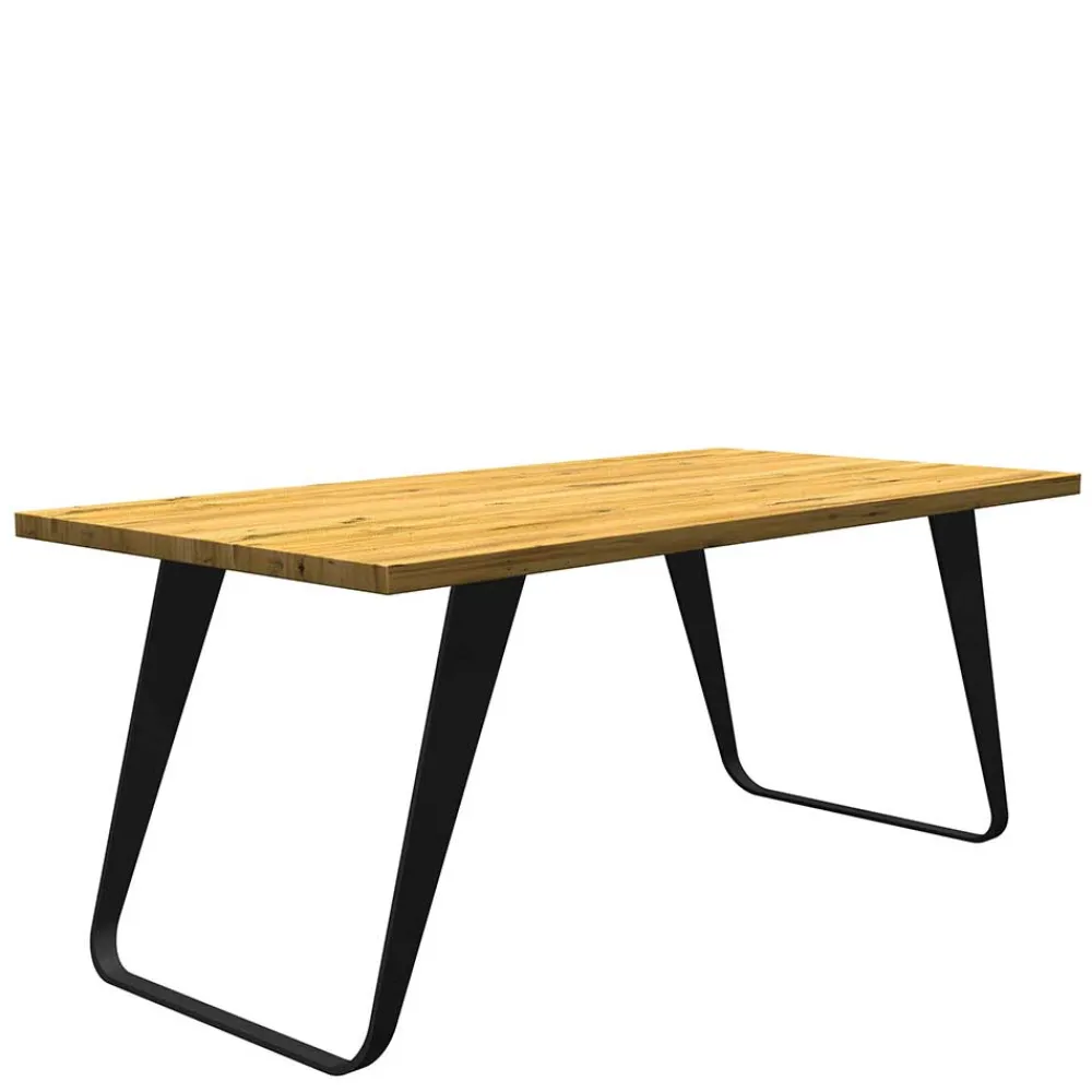 Wohnen Eichenholz Tisch mit Bügelgestell - Vescinas