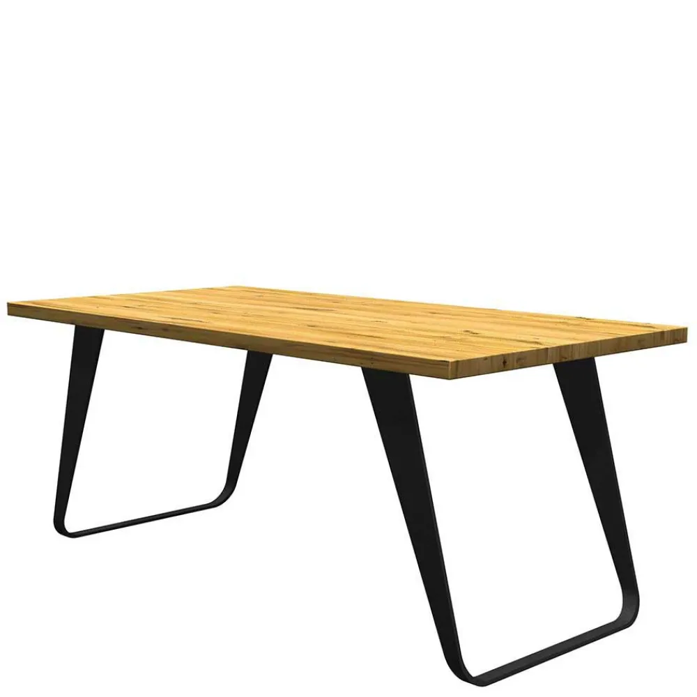 Wohnen Eichenholz Tisch mit Bügelgestell - Vescinas