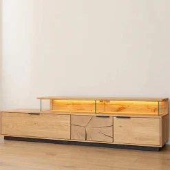 Wohnen Eichenholz TV Board mit Hirnholz Applikation - Deruta