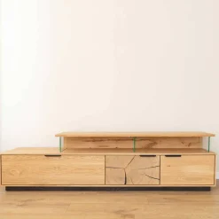 Wohnen Eichenholz TV Board mit Hirnholz Applikation - Deruta