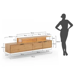 Wohnen Sideboards & Kommoden|Sideboards & Kommoden*Eichenholz TV Lowboard in modernem Design - Judita