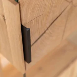 Wohnen Vitrinen|Wohnzimmer-Vitrinen*Eichenholz Vitrine mit Hirnholz Applikation - Deruta