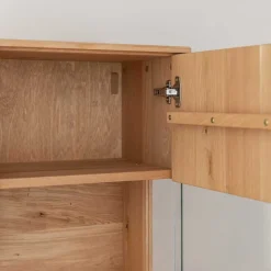 Wohnen Vitrinen|Wohnzimmer-Vitrinen*Eichenholz Vitrine mit LED Beleuchtung - Judita