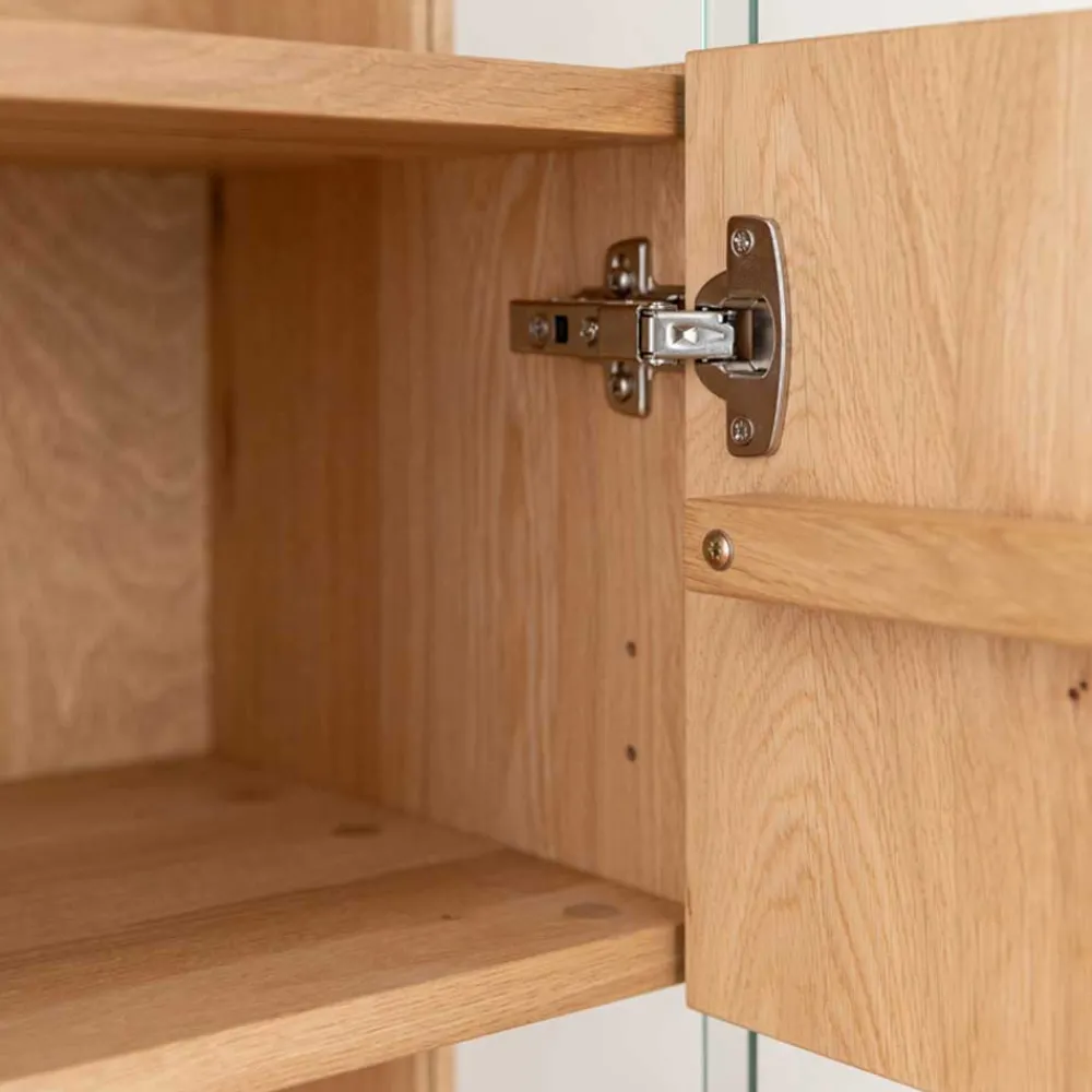 Wohnen Vitrinen|Wohnzimmer-Vitrinen*Eichenholz Vitrine mit LED Beleuchtung - Judita