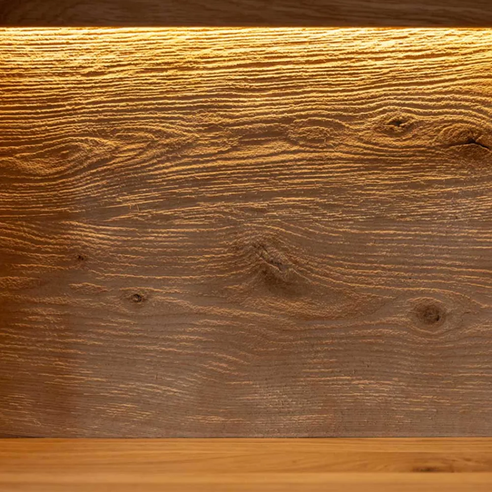 Wohnen Vitrinen|Wohnzimmer-Vitrinen*Eichenholz Vitrine mit LED Beleuchtung - Judita