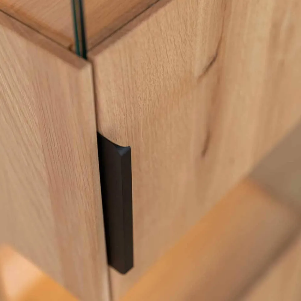 Wohnen Vitrinen|Wohnzimmer-Vitrinen*Eichenholz Vitrine mit LED Beleuchtung - Judita